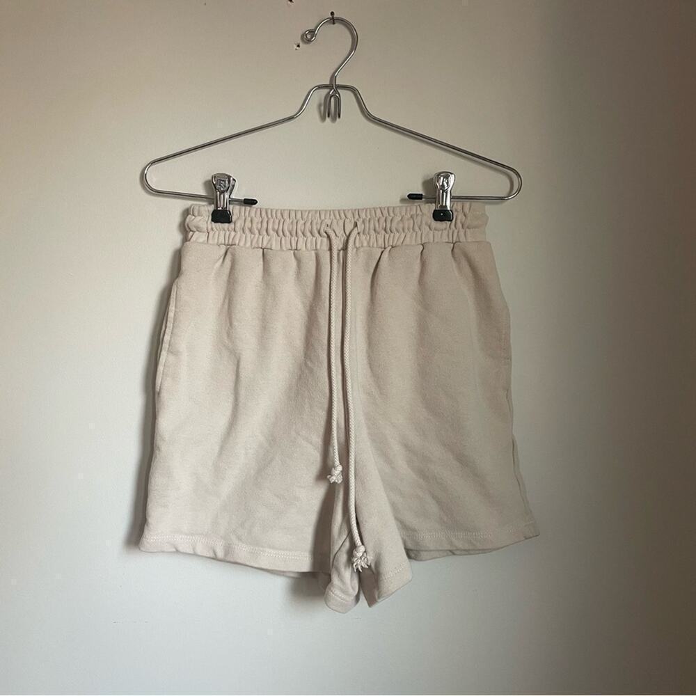 Cotton On Cream Athletic Sweat Shorts with Elastic Waistband